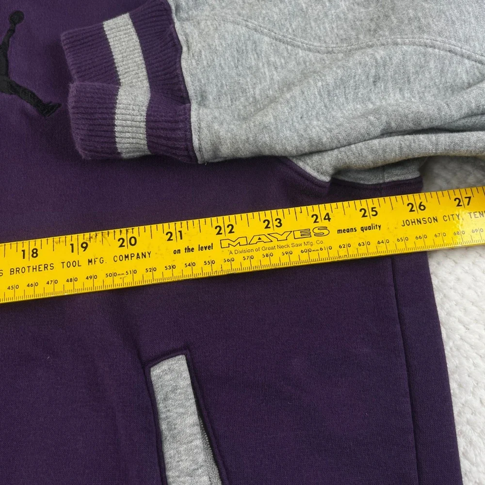 Jordan Varsity Hooded Jacket Mens XL Purple Grey Snap Fleece Jumpman 451582-501